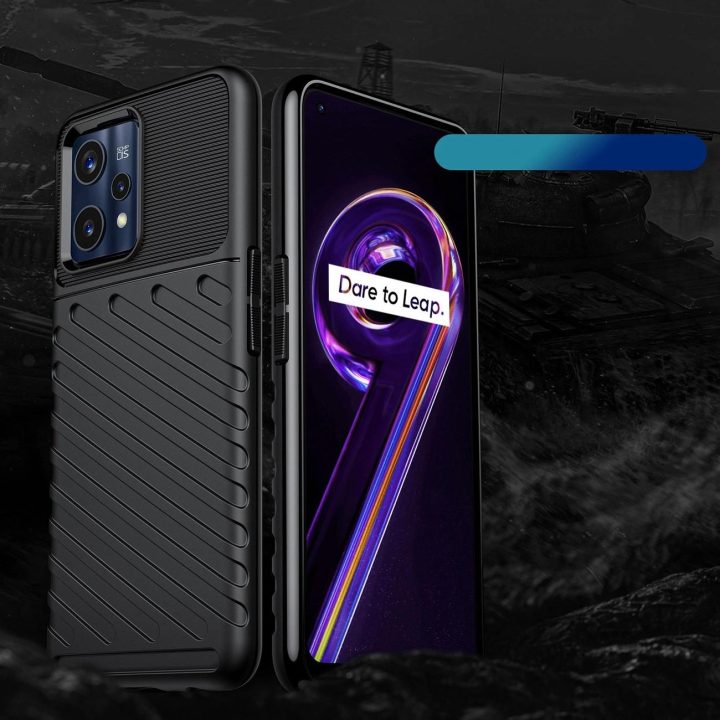 Thunder Case lankstus šarvuotas dangtelis, skirtas Realme 9 Pro + (9 Pro Plus), juodas