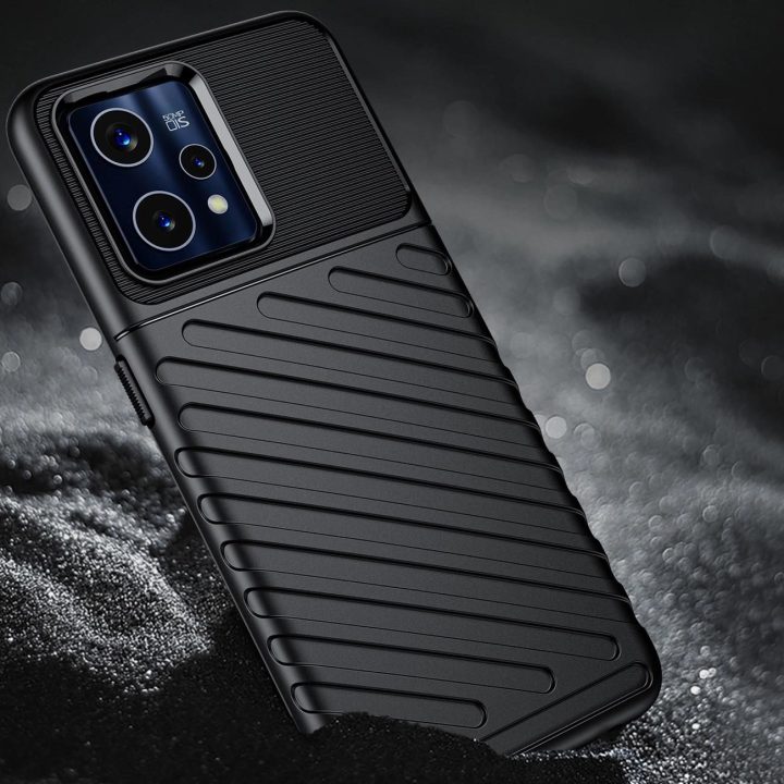 Thunder Case lankstus šarvuotas dangtelis, skirtas Realme 9 Pro + (9 Pro Plus), juodas