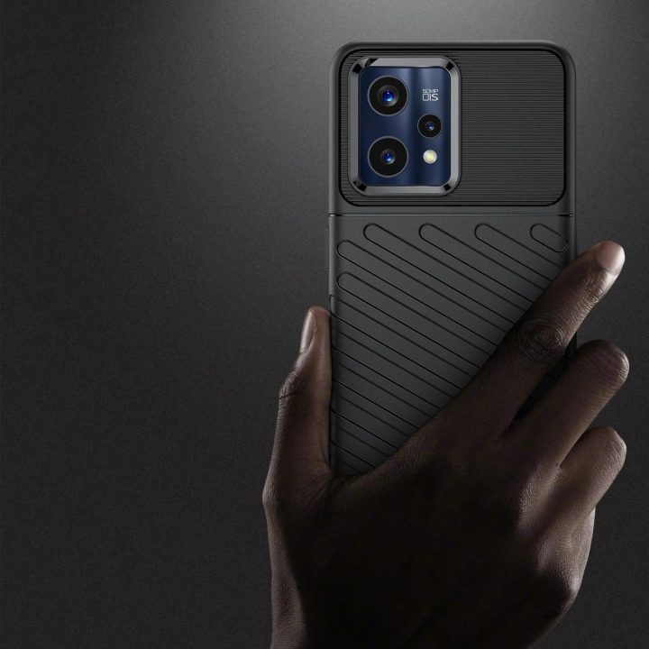 Thunder Case lankstus šarvuotas dangtelis, skirtas Realme 9 Pro + (9 Pro Plus), juodas