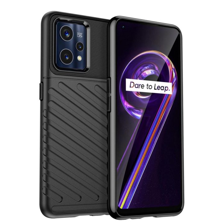 Thunder Case lankstus šarvuotas dangtelis, skirtas Realme 9 Pro + (9 Pro Plus), juodas