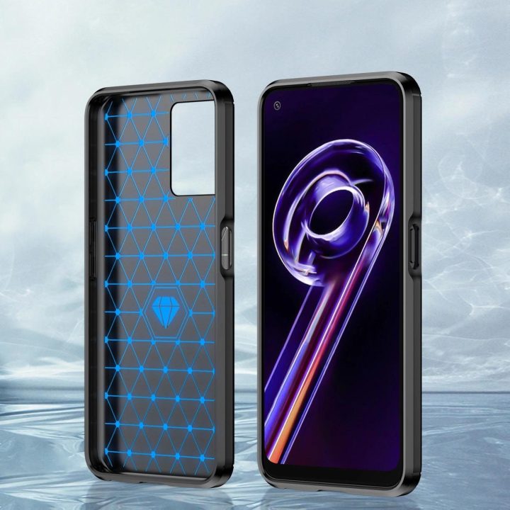 Carbon Case Lankstus dangtelis Realme 9 Pro black