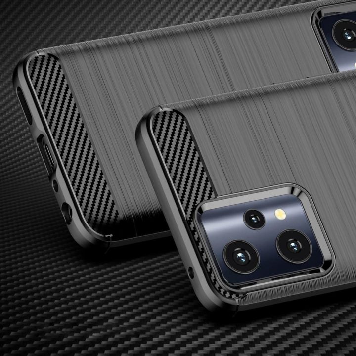 Carbon Case Lankstus dangtelis Realme 9 Pro black