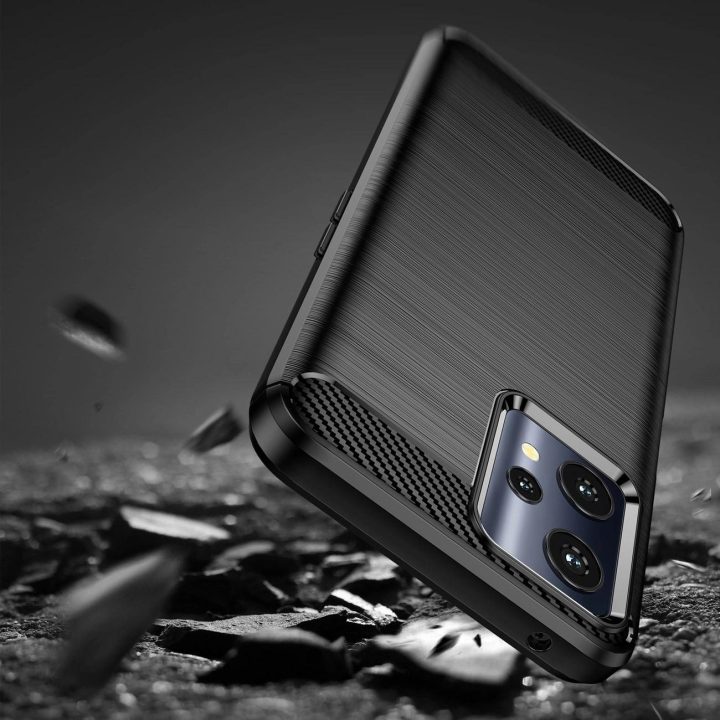 Carbon Case Lankstus dangtelis Realme 9 Pro black