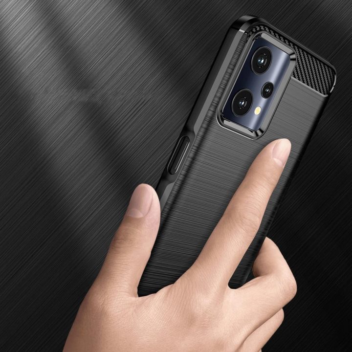 Carbon Case Lankstus dangtelis Realme 9 Pro black