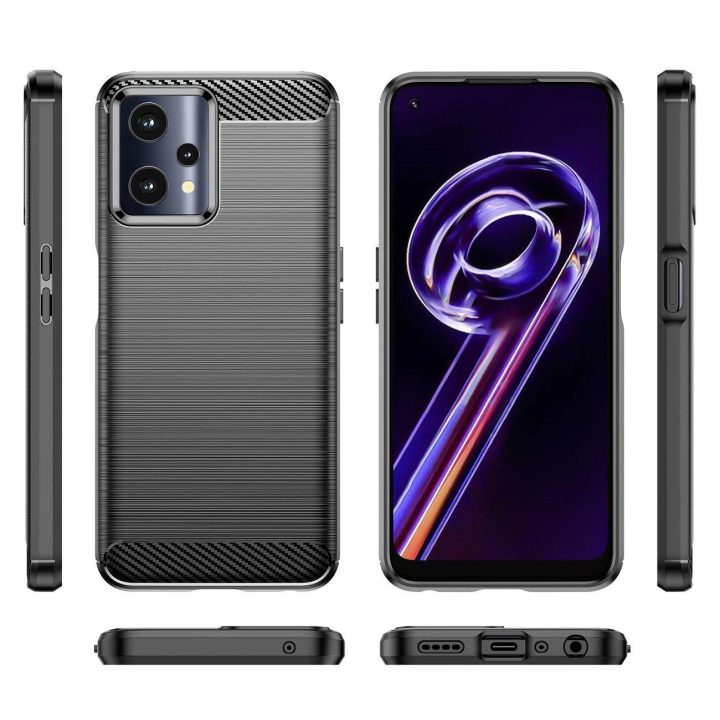 Carbon Case Lankstus dangtelis Realme 9 Pro black