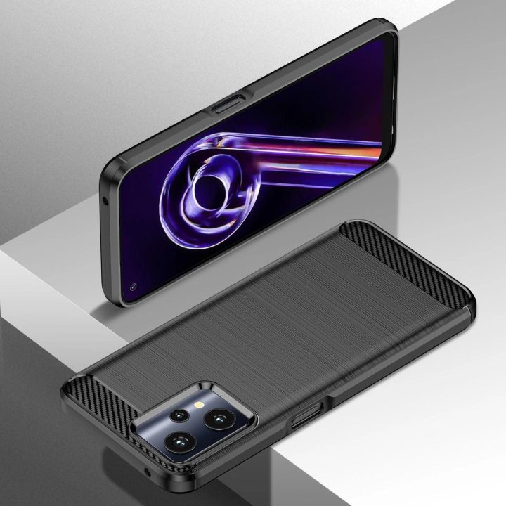 Carbon Case Lankstus dangtelis Realme 9 Pro black