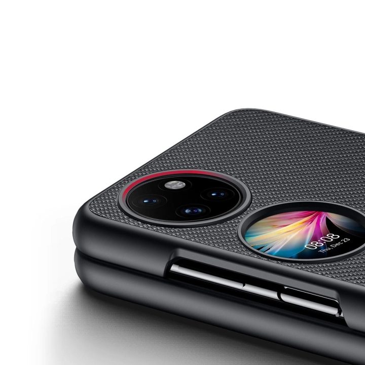 Fino dėklas pagamintas iš nailono medžiagos Huawei P50 Pocket juodas