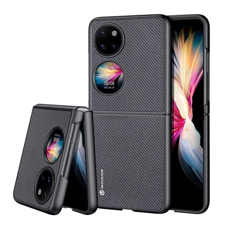Fino dėklas pagamintas iš nailono medžiagos Huawei P50 Pocket juodas
