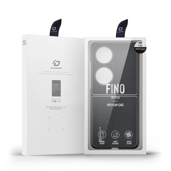 Fino dėklas pagamintas iš nailono medžiagos Huawei P50 Pocket juodas