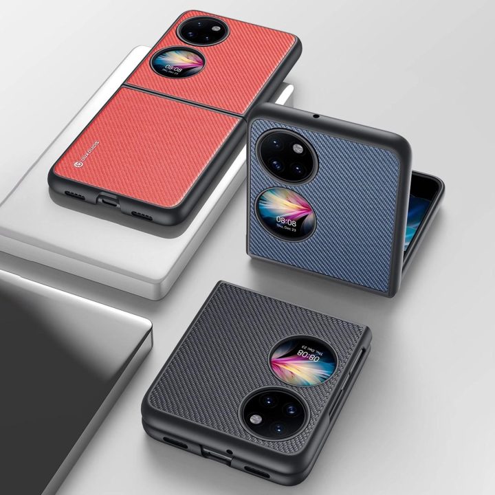 Fino dėklas pagamintas iš nailono medžiagos Huawei P50 Pocket juodas