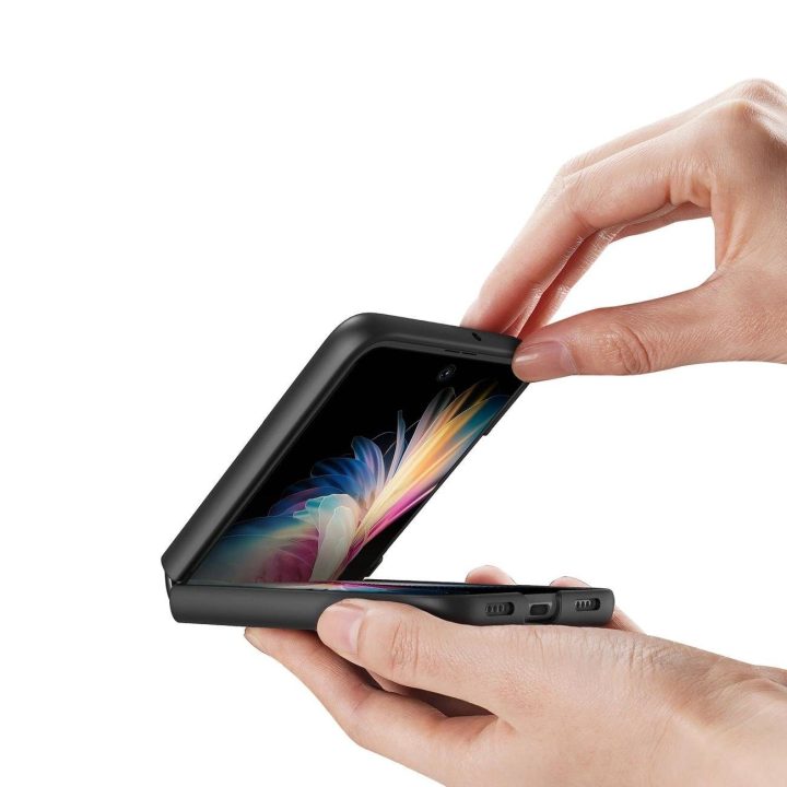 Fino dėklas pagamintas iš nailono medžiagos Huawei P50 Pocket juodas