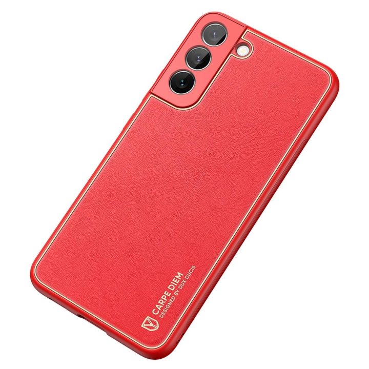 elegantiškas dangtelis iš ekologiškos odos, skirtas Samsung Galaxy S22+ (S22 Plus), raudonas