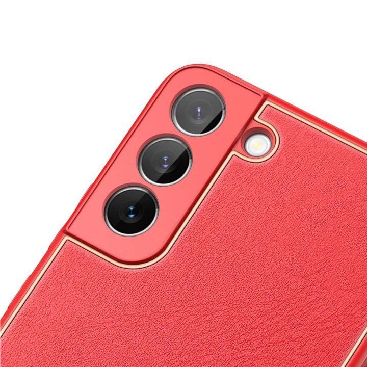 elegantiškas dangtelis iš ekologiškos odos, skirtas Samsung Galaxy S22+ (S22 Plus), raudonas