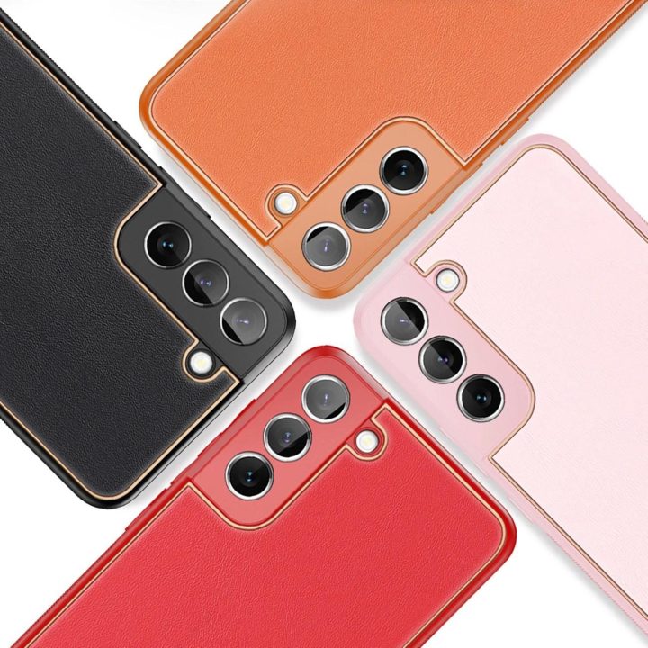 elegantiškas dangtelis iš ekologiškos odos, skirtas Samsung Galaxy S22+ (S22 Plus), raudonas