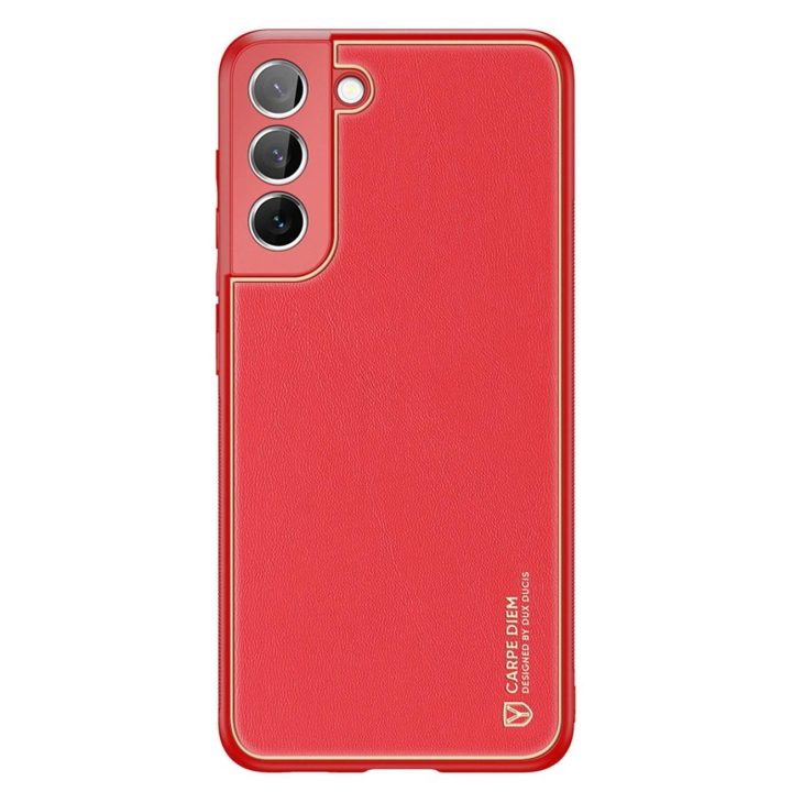 elegantiškas dangtelis iš ekologiškos odos, skirtas Samsung Galaxy S22+ (S22 Plus), raudonas