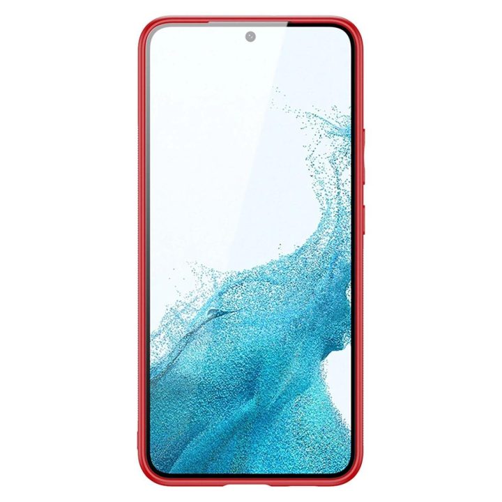 elegantiškas dangtelis iš ekologiškos odos, skirtas Samsung Galaxy S22+ (S22 Plus), raudonas