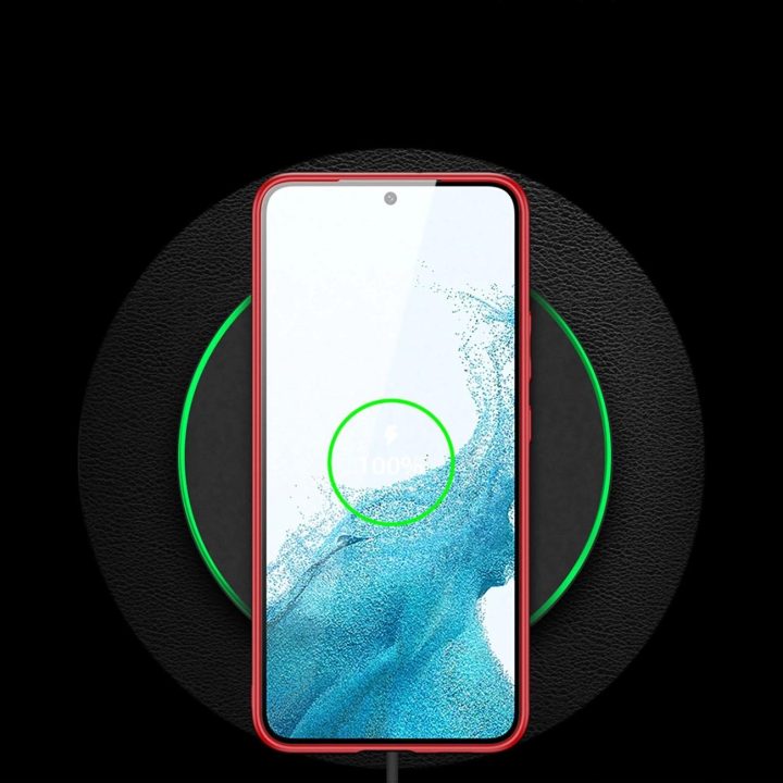 elegantiškas dangtelis iš ekologiškos odos, skirtas Samsung Galaxy S22+ (S22 Plus), raudonas