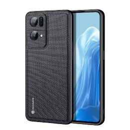Fino dėklo dangtelis, padengtas nailono medžiaga Oppo Reno7 Pro 5G , juodas