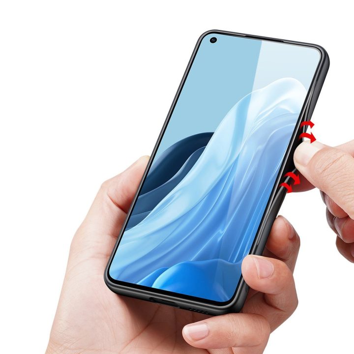 Fino dėklo dangtelis, padengtas nailono medžiaga Oppo Reno7 Pro 5G , juodas