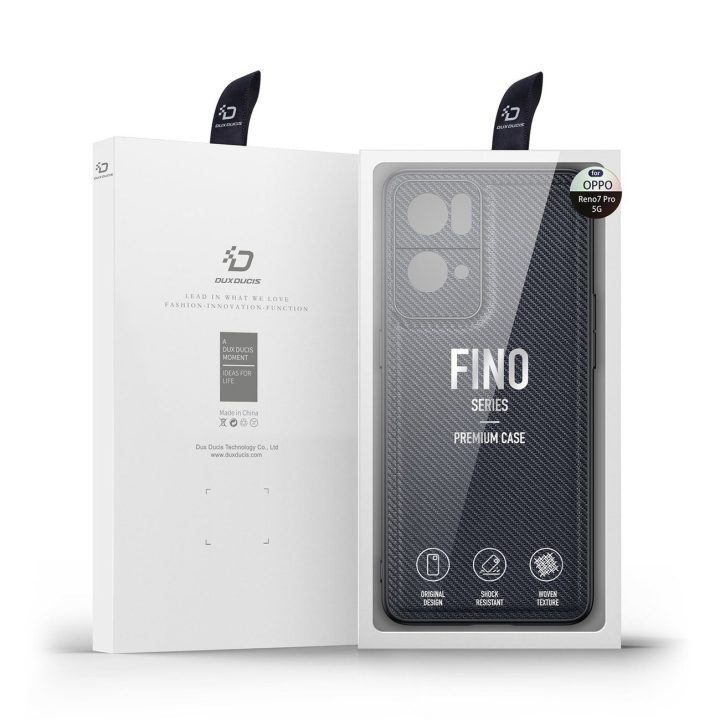 Fino dėklo dangtelis, padengtas nailono medžiaga Oppo Reno7 Pro 5G , juodas