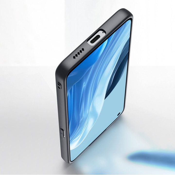 Fino dėklo dangtelis, padengtas nailono medžiaga Oppo Reno7 Pro 5G , juodas