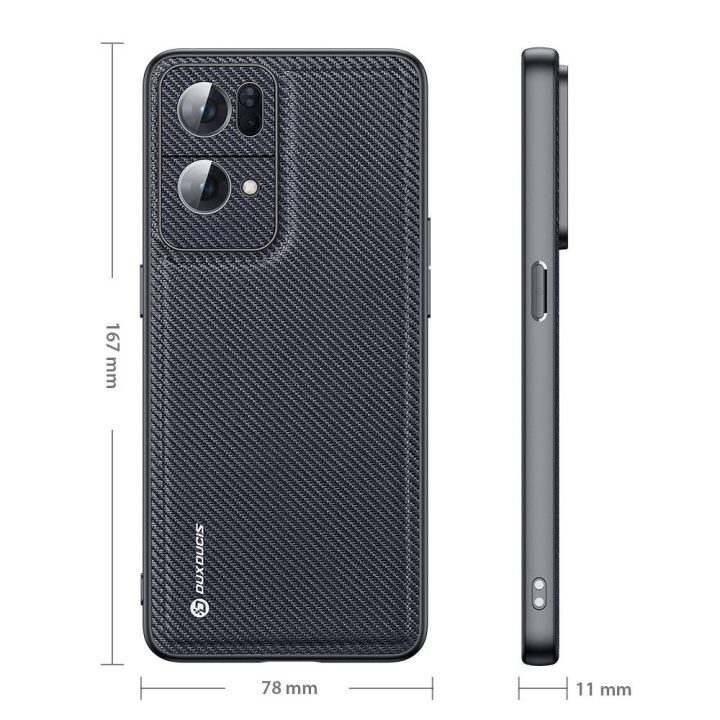 Fino dėklo dangtelis, padengtas nailono medžiaga Oppo Reno7 Pro 5G , juodas