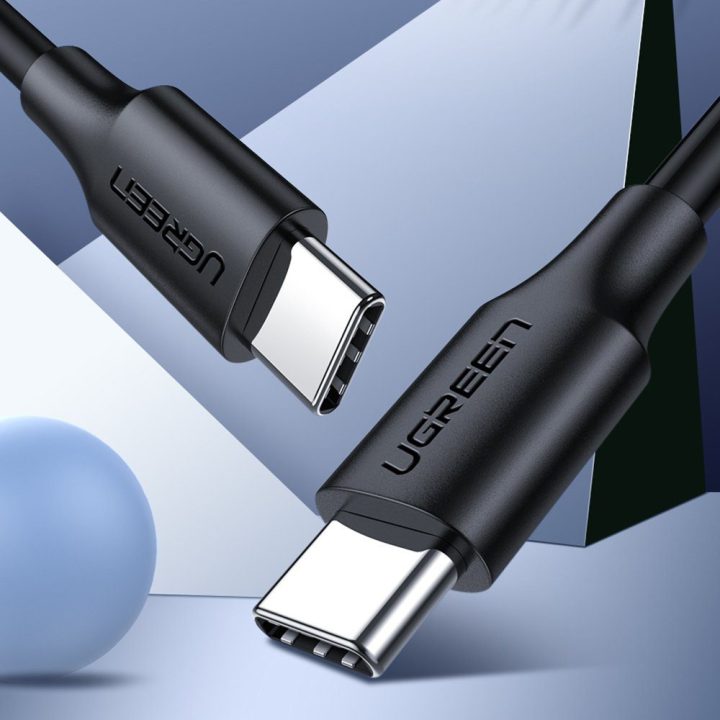 C tipo USB įkrovimo ir duomenų perdavimo kabelis 3A 2 m, juodas (US286)
