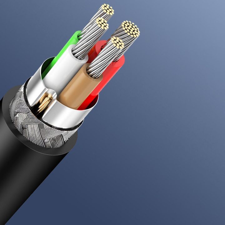 C tipo USB įkrovimo ir duomenų perdavimo kabelis 3A 2 m, juodas (US286)