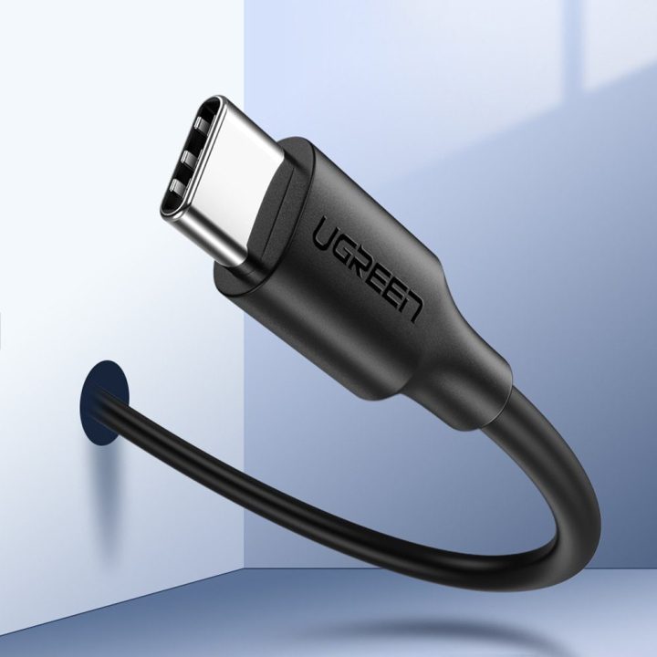 C tipo USB įkrovimo ir duomenų perdavimo kabelis 3A 2 m, juodas (US286)