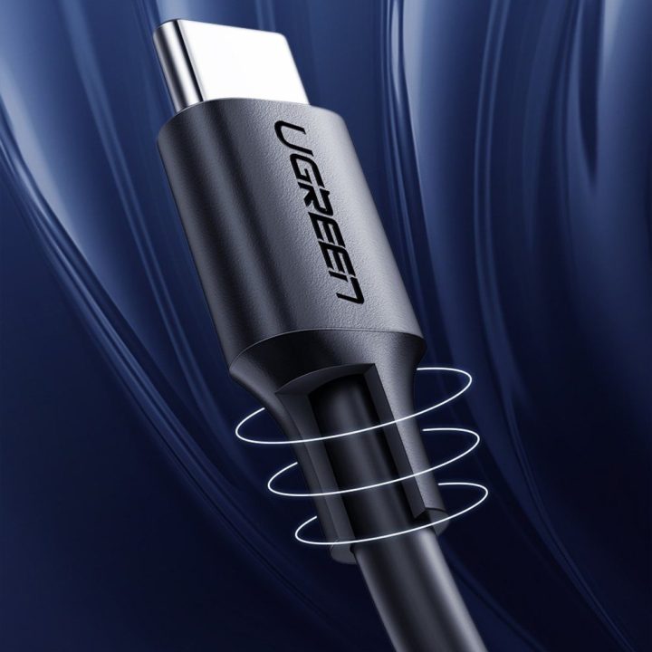 C tipo USB įkrovimo ir duomenų perdavimo kabelis 3A 2 m, juodas (US286)
