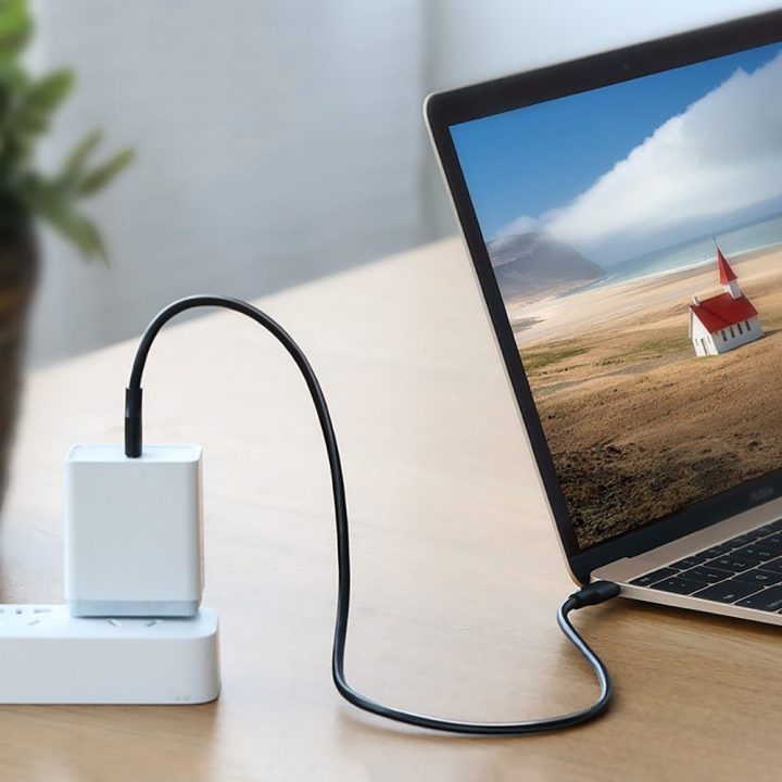 C tipo USB įkrovimo ir duomenų perdavimo kabelis 3A 2 m, juodas (US286)