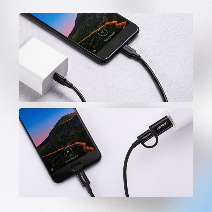 C tipo USB įkrovimo ir duomenų perdavimo kabelis 3A 2 m, juodas (US286)