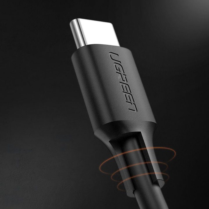 C tipo USB įkrovimo ir duomenų perdavimo kabelis 3A 2 m, juodas (US286)