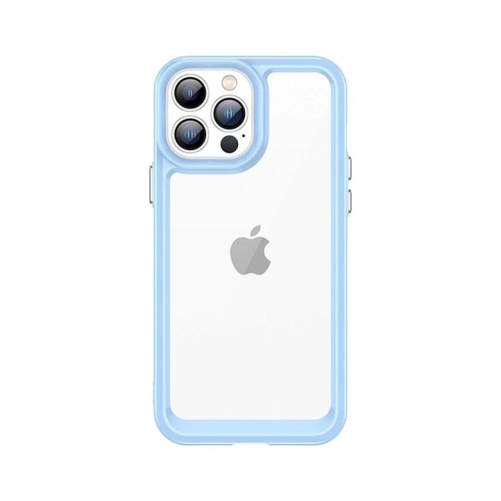 Outer Space dėklas iPhone 12 Pro Max su kietuoju dangteliu ir geliniu rėmeliu, mėlynos spalvos