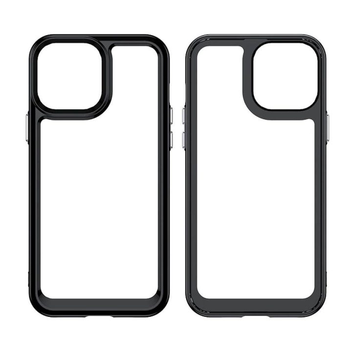 Outer Space Case dėklas iPhone 12 Pro Max kietasis dangtelis su geliniu rėmeliu, raudonas