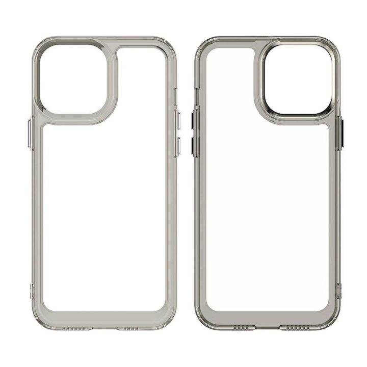 Outer Space Case dėklas iPhone 12 Pro Max kietasis dangtelis su geliniu rėmeliu, raudonas