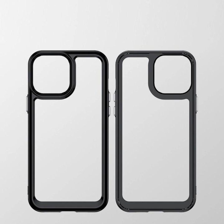 Outer Space Case dėklas iPhone 12 Pro Max kietasis dangtelis su geliniu rėmeliu, raudonas