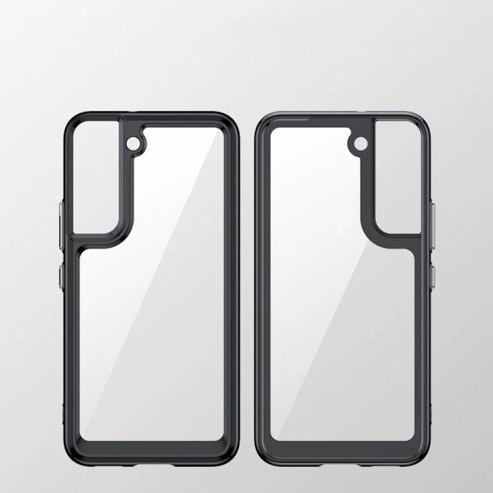 Samsung Galaxy S22 + (S22 Plus) kietasis dangtelis su geliniu rėmeliu, raudonas
