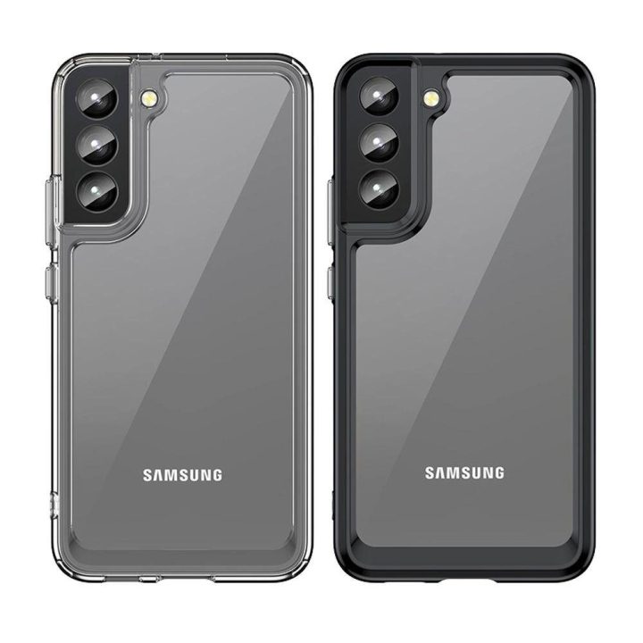 Samsung Galaxy S22 + (S22 Plus) kietasis dangtelis su geliniu rėmeliu, raudonas