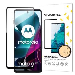 Visiškai klijuotas grūdintas stiklas Motorola Moto G200 5G 9H viso ekrano grūdintas stiklas su juodu rėmeliu