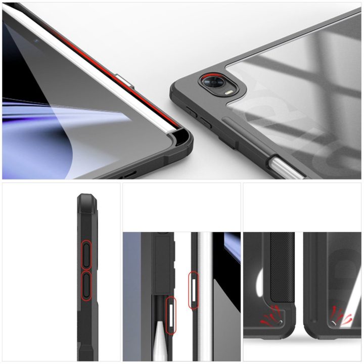 Toby šarvuotas išmanusis dėklas Oppo Pad su plunksnos laikikliu juodas