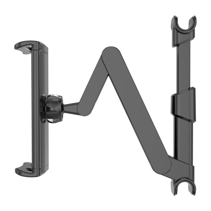 Reguliuojamas planšetinio kompiuterio arba telefono galvos atramos laikiklis juodas (WTHBK3)