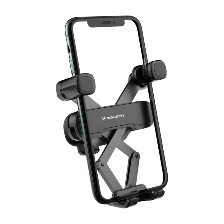 Gravitacinio telefono laikiklis automobilio grotelėms juodas (WCHBK7)