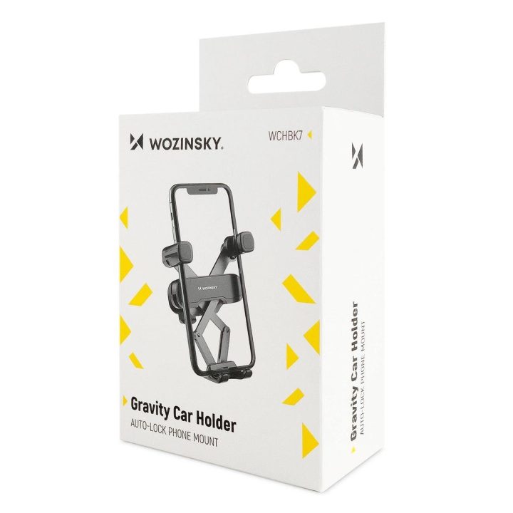 Gravitacinio telefono laikiklis automobilio grotelėms juodas (WCHBK7)