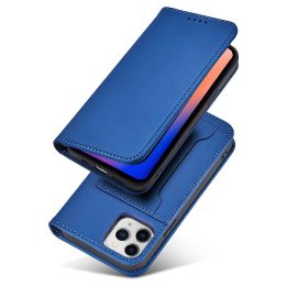 Magnetinis kortelių dėklas iPhone 12 dangtelis kortelių piniginė kortelių stovas mėlynas
