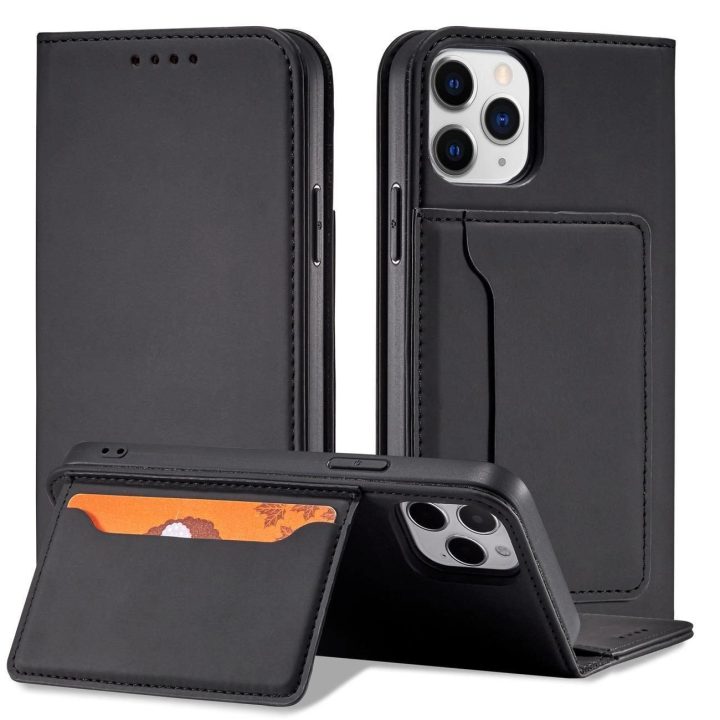 Magnetinis kortelių dėklas iPhone 12 Pro Pouch Card Wallet Card Holder Black