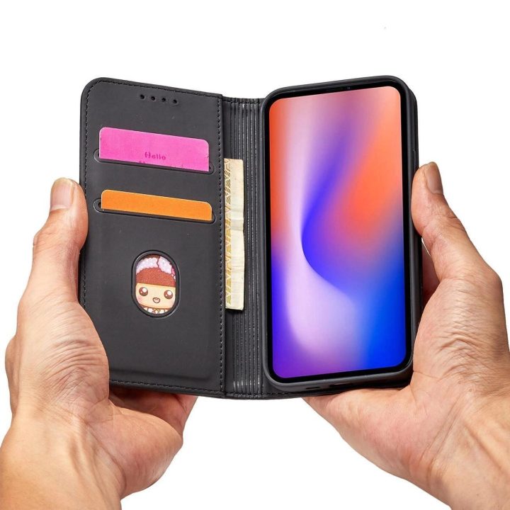 Magnetinis kortelių dėklas iPhone 12 Pro Pouch Card Wallet Card Holder Black