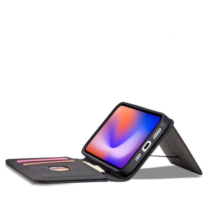 Magnetinis kortelių dėklas iPhone 12 Pro Pouch Card Wallet Card Holder Black