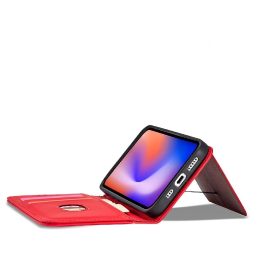 Magnetinis kortelių dėklas iPhone 12 Pro Pouch Card Wallet Card Holder Red