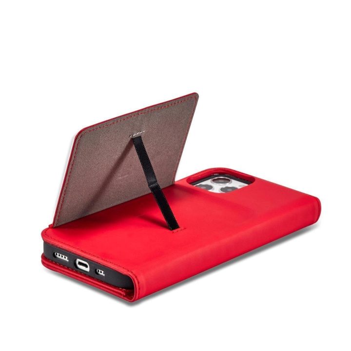 Magnetinis kortelių dėklas iPhone 12 Pro Pouch Card Wallet Card Holder Red